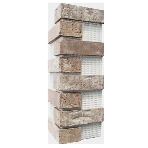 Old Mill Brick Brickwebb Little Cottonwood Thin Brick Sheets - Corners (Box of 3 Sheets) 21 in x 15 in (5.3 linear ft.)