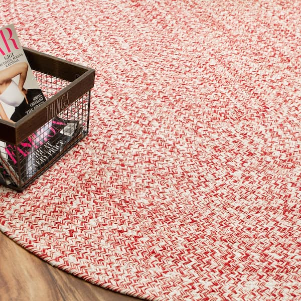 Super Area Rugs Braided Farmhouse Red 5 ft. x 7 ft. Oval Cotton Area Rug  SAR-RST01A-RED-5X7 - The Home Depot