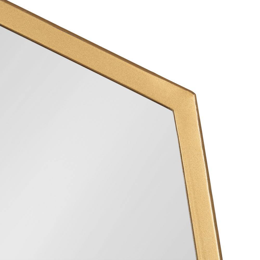 Hammell 23" x 30" Gold Geometric Heptagon Wall Mirror