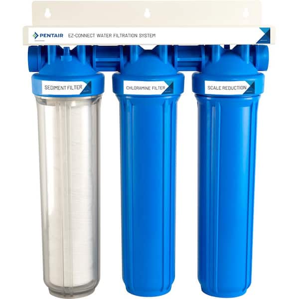 PENTAIR EZ-Connect Compact Whole House Water Filtration System and Water Softener Alternative Combo