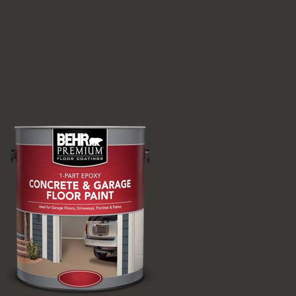 BEHR Premium 1 gal. #N510-7 Blackout 1-Part Epoxy Satin Interior/Exterior Concrete and Garage Floor Paint