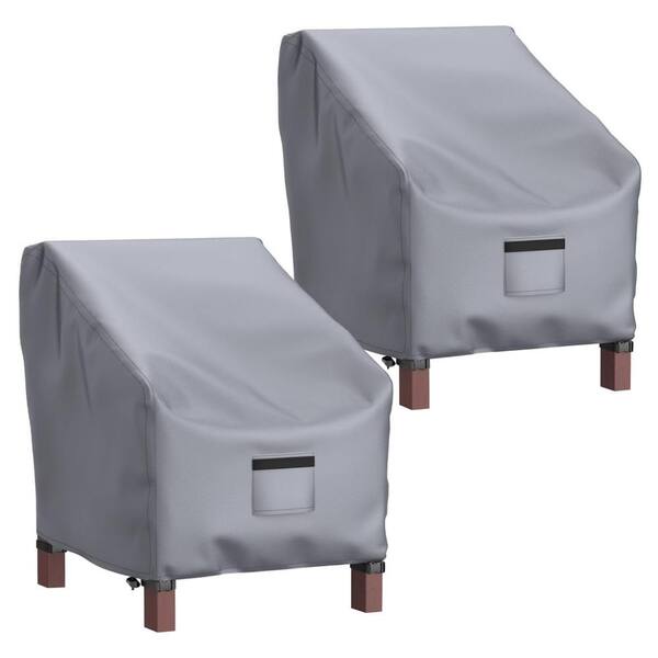 31" W x 33" D x 36" H Grey Outdoor Chair Cover 2-Pack
