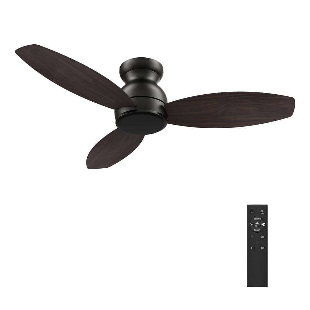 Osborn 48 in. Indoor Black 10-Speed DC Motor Flush Mount Standard Ceiling Fan with Remote Control without Light price history on PriceWatchPro