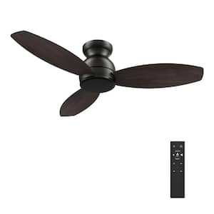 Osborn 48 in. Indoor Black 10-Speed DC Motor Flush Mount Ceiling Fan with Remote Control