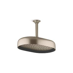 Statement Oblong 1-Spray Patterns 1.75 GPM 12 in. Ceiling Mount Rainhead Fixed Shower Head in Vibrant Brushed Bronze