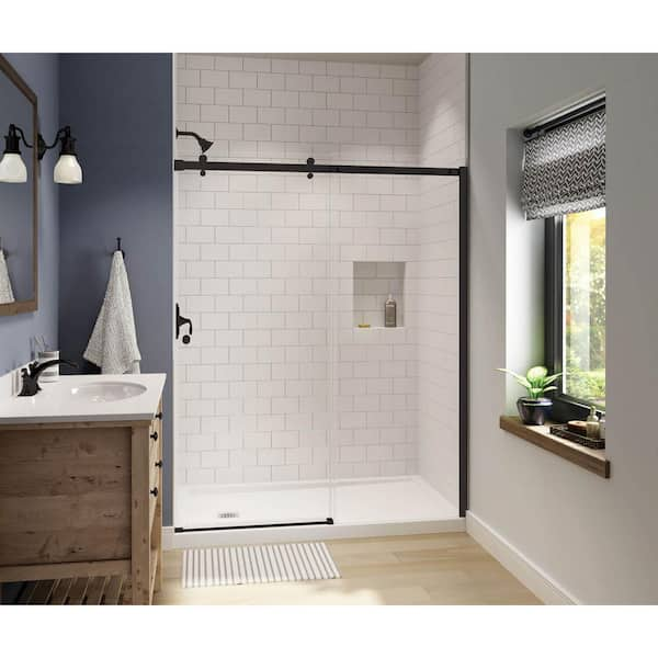 MAAX Luminescence 59 in. x 72 in. Frameless Sliding Shower Door in Dark Bronze