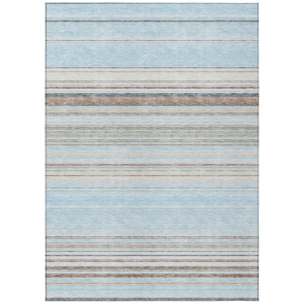 Chantille Machine Washable Indoor/Outdoor Abstract ACN979 Sky 8 ft. x 10 ft. Area Rug
