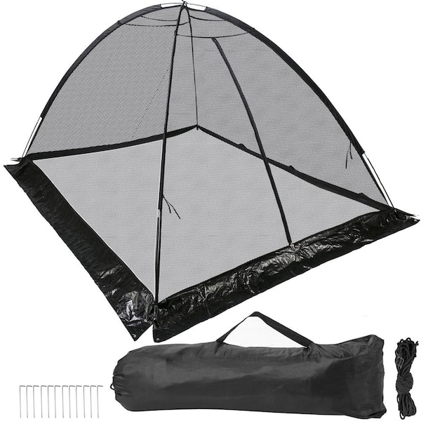 SVOPES Pond Cover Dome-10 x 14 ft. Garden Pond net with 1/2 in. mesh. Zipper and wind rope. Black nylon for pond and garden