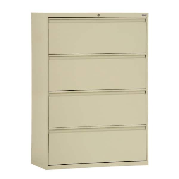 Sandusky 800 Series 30 in. W 4-Drawer Full Pull Lateral File Cabinet in Putty
