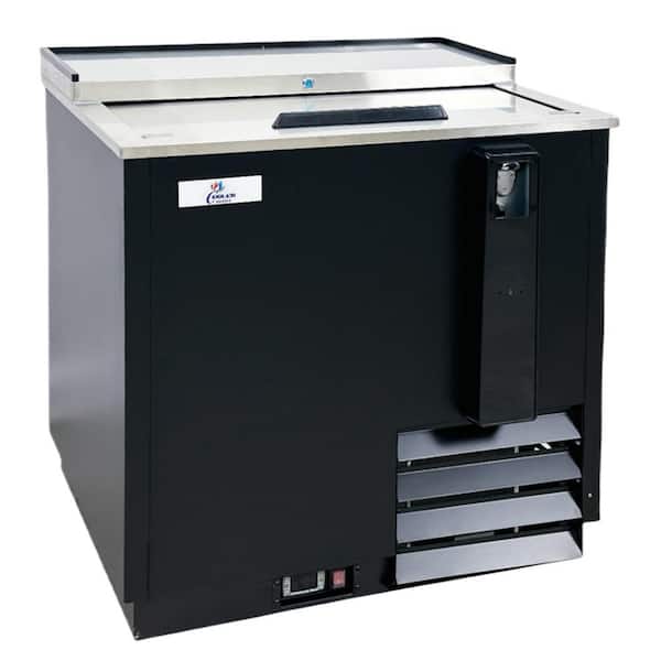 36 in. 8.5 cu. ft. Sliding‑Door Back Bar Beverage Refrigerator in Black with Adjustable Bottle Racks