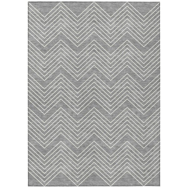Chantille Machine Washable Indoor/Outdoor Abstract ACN2390 Gray 3 ft. x 5 ft. Area Rug