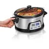  Hamilton Beach 33861 Portable Programmable Slow Cooker,  Dishwasher Safe Crock, 6 Qt, FlexCook Dual Digital Timer/2 Heat Settings,  Lid Lock for Easy Travel, Silver: Home & Kitchen