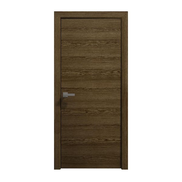 32 in. x 80 in. Painted White Oak Solid Wood Swing Door With Hardware