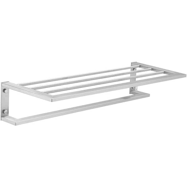 24 in. Bathroom Towel Rack with 2-Towel Bars Wall Mount Holder in Brushed Nickel