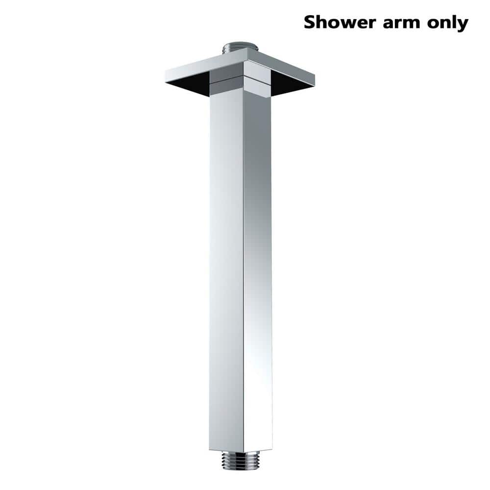 Satico Brass Square Shower Arm Chrome Amt L The Home Depot