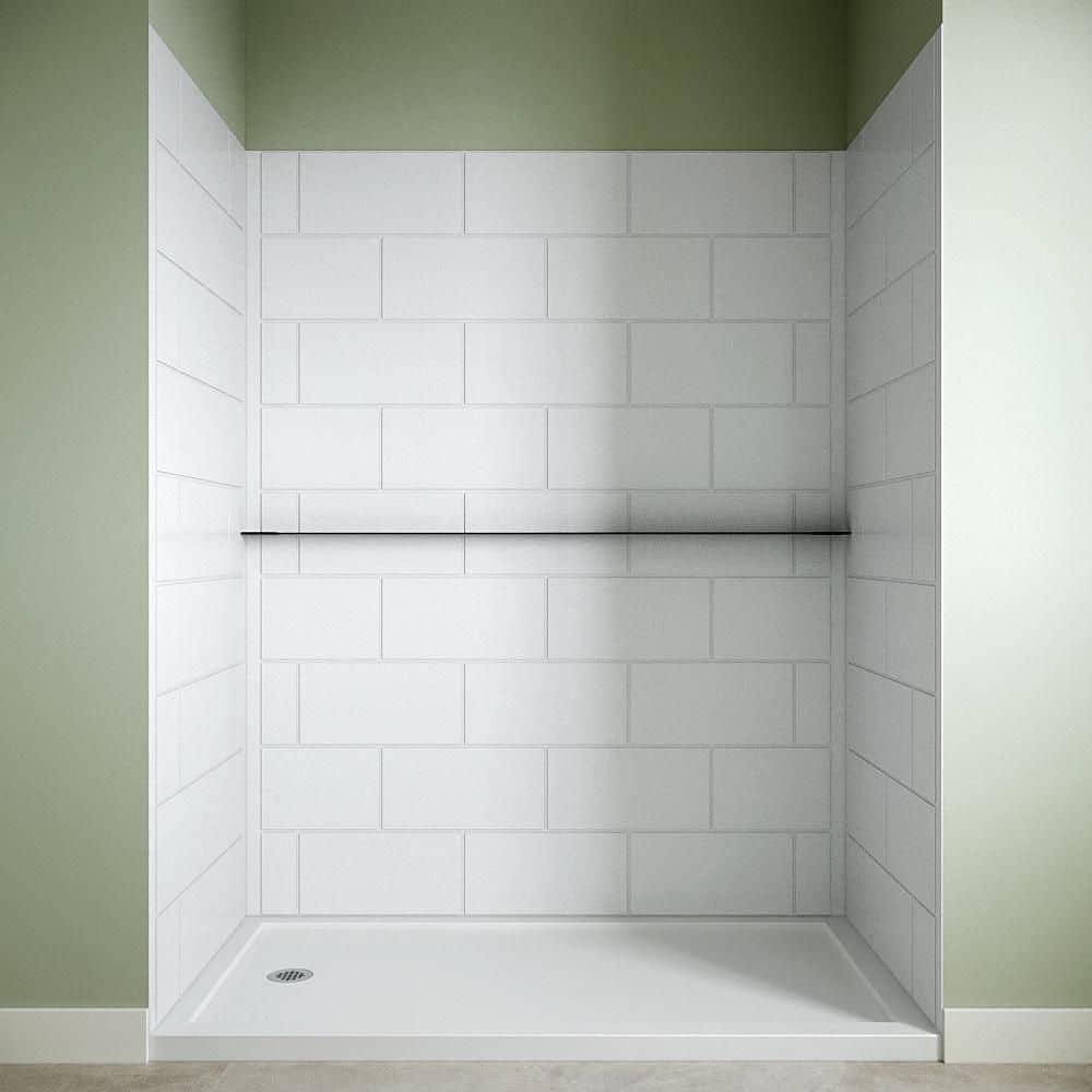 DSH-1900-217 36 in. L x 60 in. W x 76 in. H 4-Piece Glue-Up Alcove Shower Surround in White Tile Finish price history on PriceWatchPro