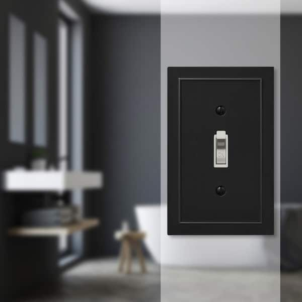 Bethany 1 Gang Toggle Metal Wall Plate - Black