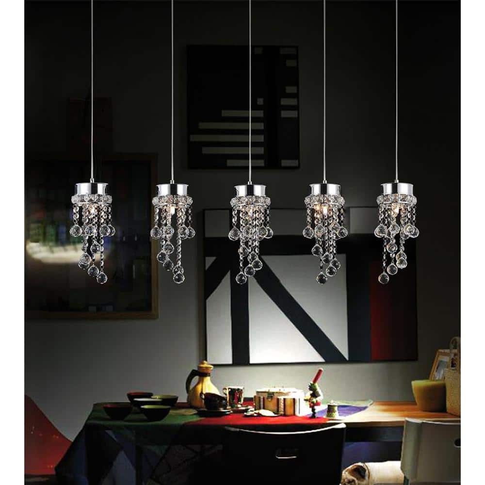 Elegant Crystal Cascade Globe Pendant in Chrome Finish