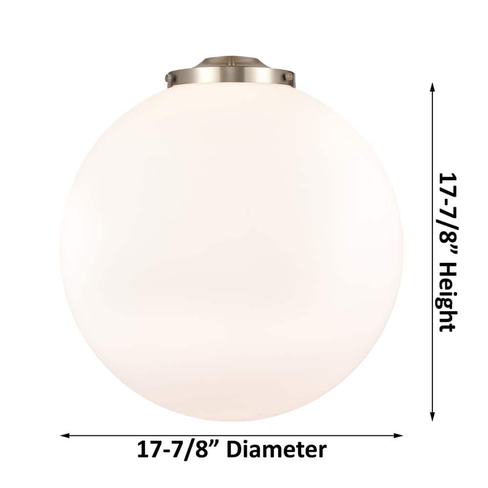 Beacon Brushed Brass Globe Pendant Light 19" Matte White