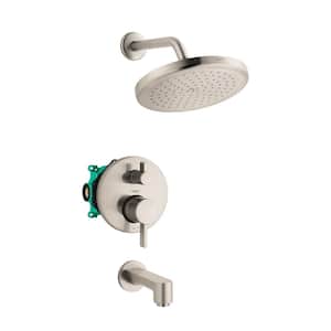 Croma Pressure Balance Tub/Shower Set with Rough, 2.0 GPM in Brushed Nickel