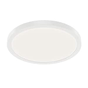 Ara Integrated LED 11 in. Round Edge-Lit Canless Recessed Light for Kitchen and Bathroom Ultra Thin White 3000K (1-Pack)