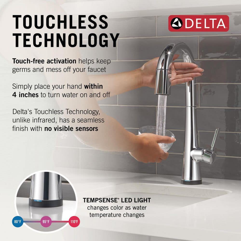 Monrovia Touch2O with Touchless Technology Single Handle Bar Faucet in Lumicoat Chrome