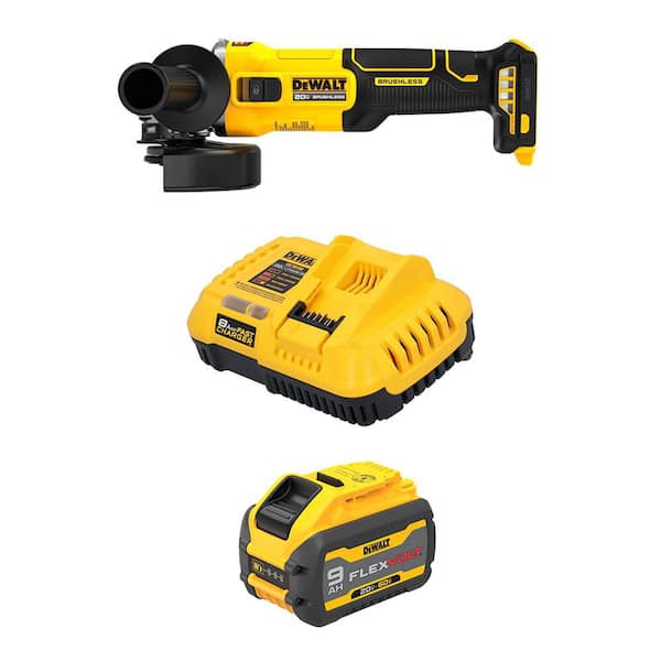 20V MAX Lithium-Ion Cordless Brushless 4-1/2 in. Angle Grinder with 20V/60V MAX FLEXVOLT 9. 0Ah Battery and Charger