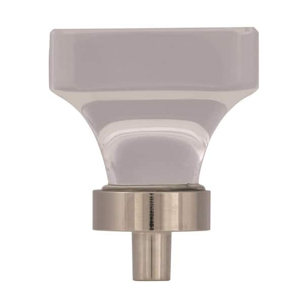 Glacio 1-3/8 in. (35mm) Modern Clear/Polished Nickel Square Cabinet Knob