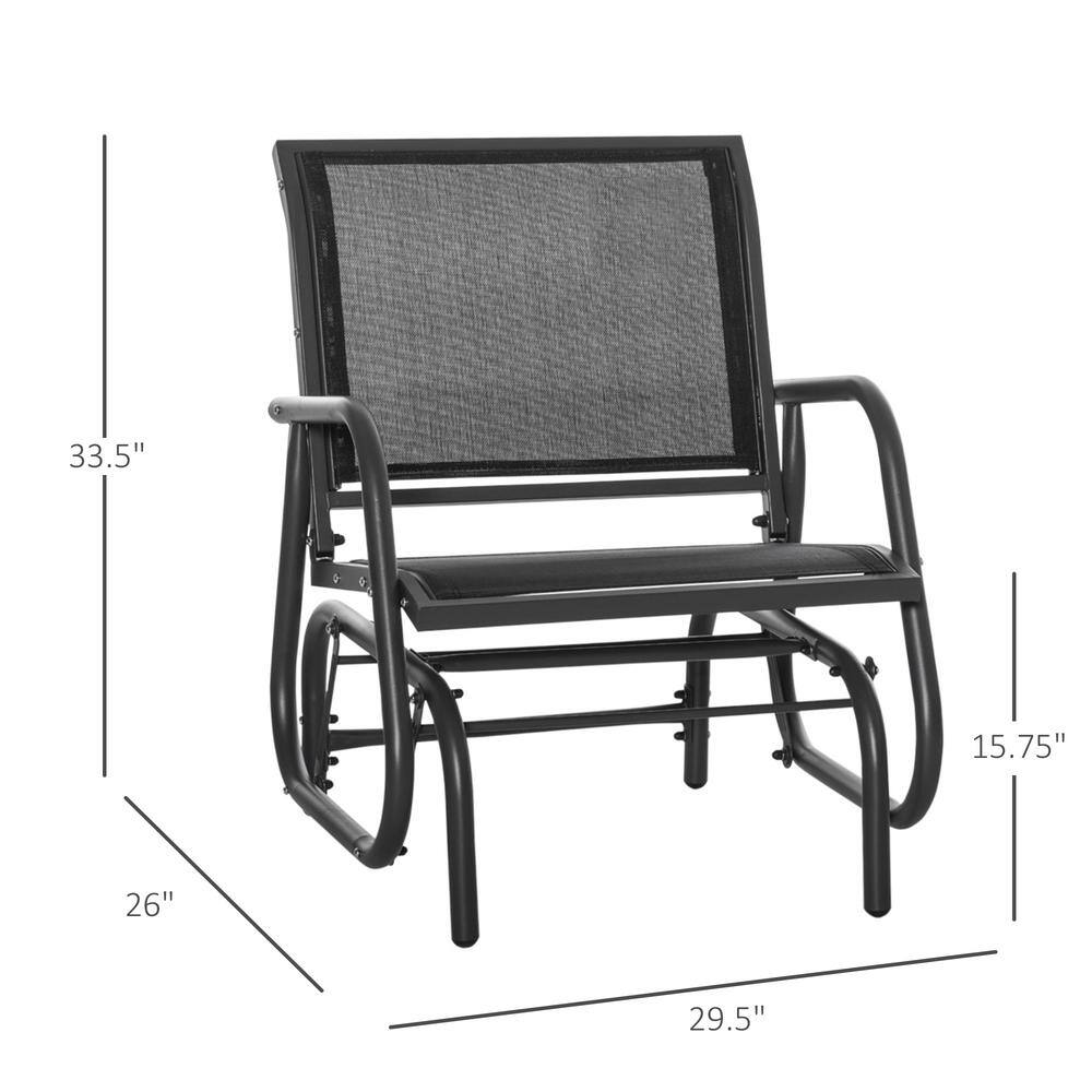 Breezy Summer Outdoor Glider Chair with Breathable Mesh and Steel Frame