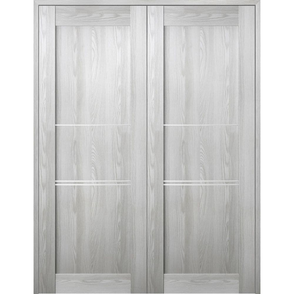 Vona 07 3H 64 in. x 80 in. Both Active Ribeira Ash Wood Composite Double Prehung Interior Door price history on PriceWatchPro