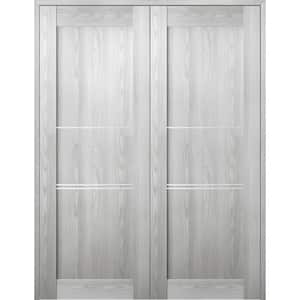 Vona 07 3H 48"x 80" Both Active Ribeira Ash Wood Composite Double Prehung Interior Door