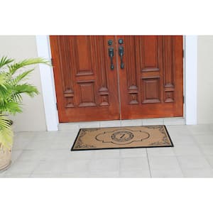 Abrilina Handcrafted 30 in. x 48 in. Entry Coir Double Door Monogrammed-Z Mat