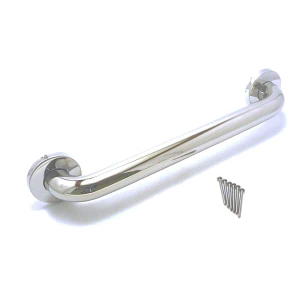 WingIts Premium Series 16 in. x 1.5 in. Grab Bar in Polished Stainless Steel (19 in. Overall Length)