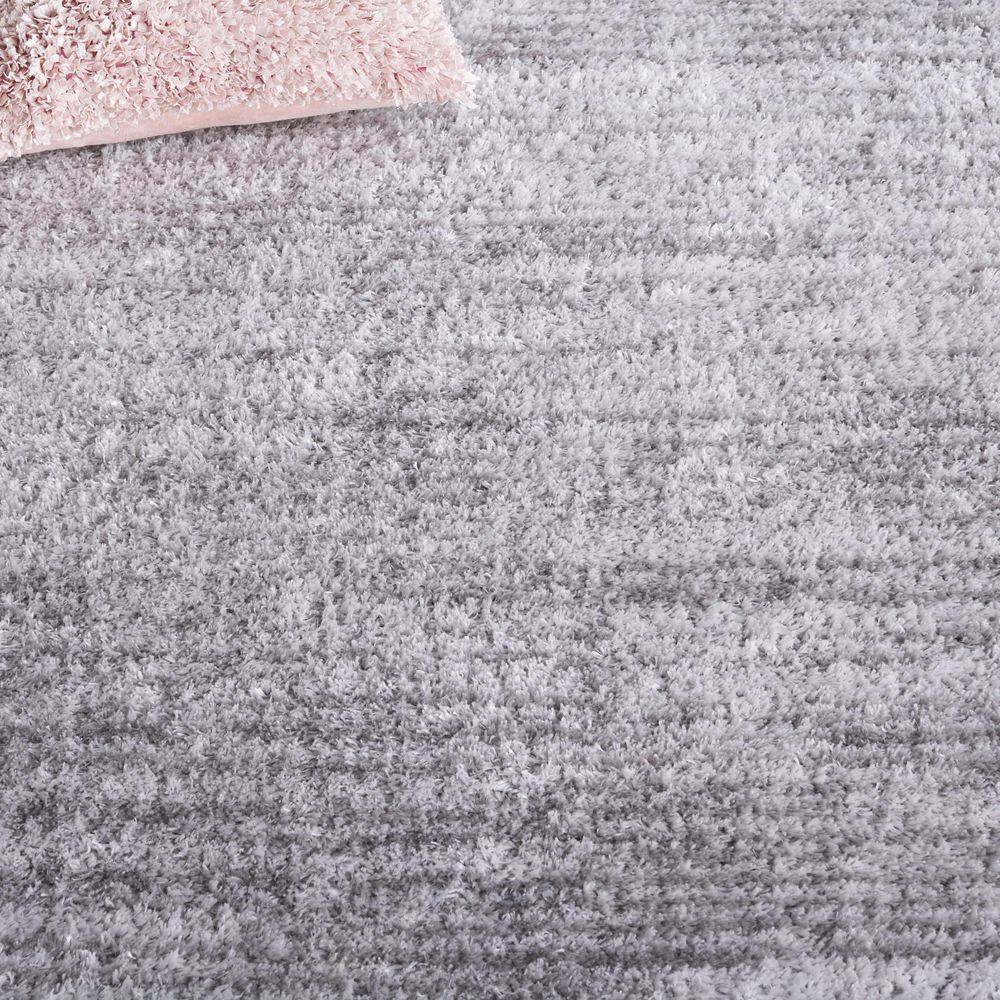 Grey and Dark Grey Rectangular Shag Area Rug, 10 x 13 ft