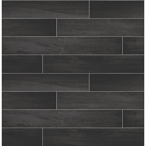 A-Street Prints Titan Black Wood Paper Strippable Wallpaper (Covers 56.4 sq. ft.)