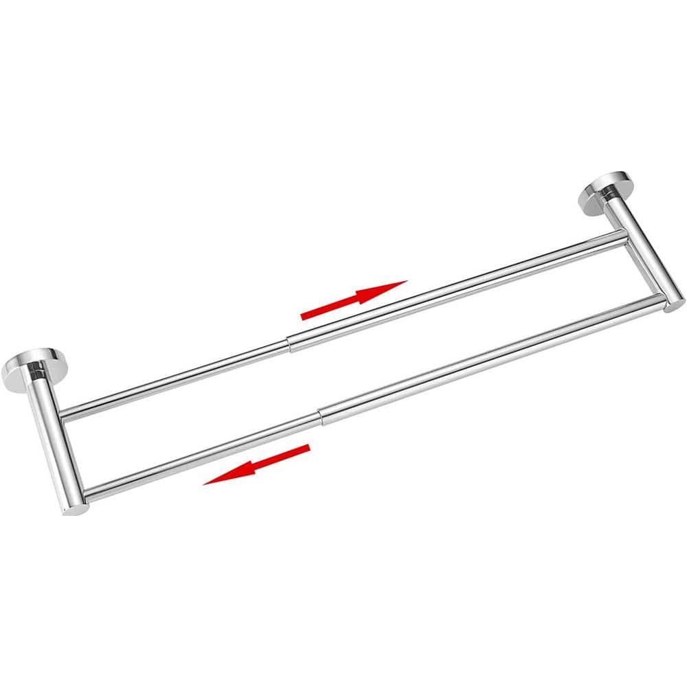 Adjustable 16.4 to 28.3 Inch Bathroom Stainless Steel Towel Holder, Wall Mo
