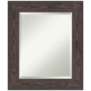 Bridge Black 22 in. W x 26 in. H Wood Framed Beveled Bathroom Vanity Mirror in Black