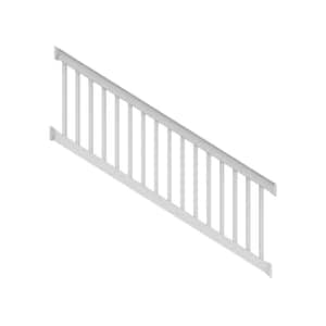 Finyl Line 8 ft. x 36 in. H 28-Degree to 38-Degree Deck Top Stair Rail Kit in White