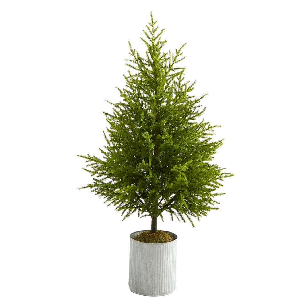 Nearly Natural 49 In Norfolk Island Pine Natural Look Artificial Tree T1509 The Home Depot