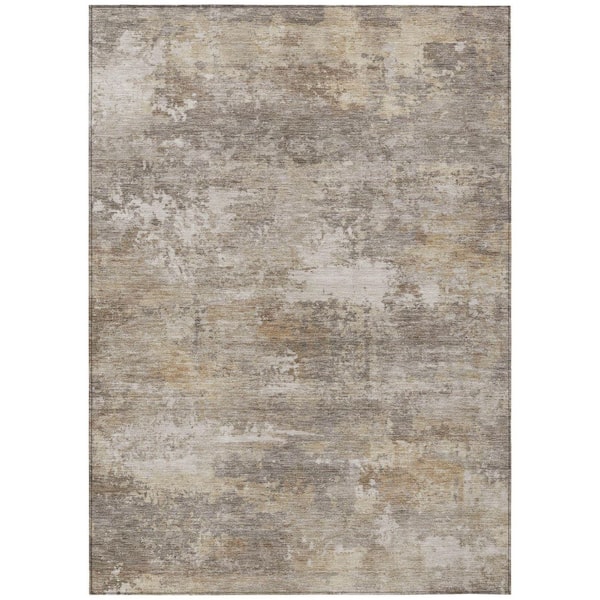 Chantille Machine Washable Indoor/Outdoor Abstract ACN2369 Pewter 8 ft. x 10 ft. Area Rug