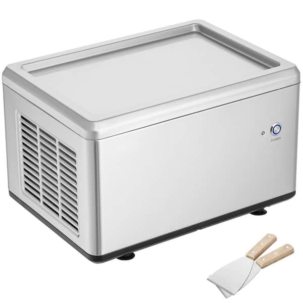 SVOPES Fried Ice Cream Roll Machine, 12.6 in. x 8.5 in. Pan, Stainless Steel Maker with Compressor and 2 Scrapers for Ice Cream