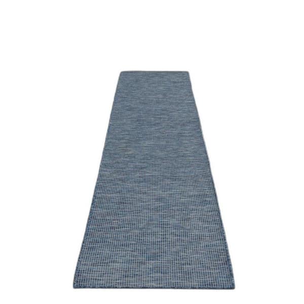 10' Runner ft. Navy Blue Solid Color Area Rug