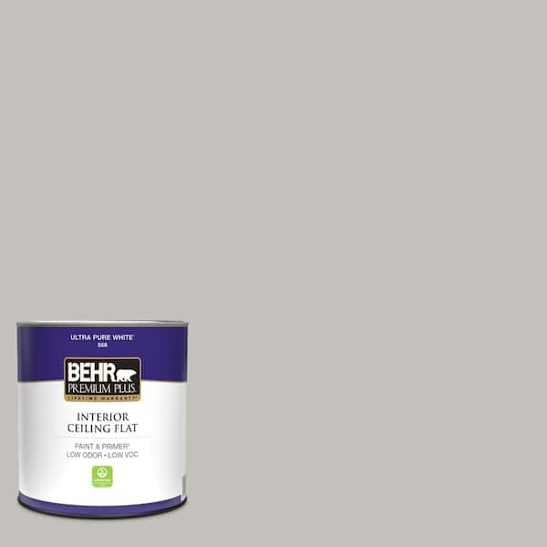 BEHR PREMIUM PLUS 1 Qt. #PPU18-10 Natural Gray Ceiling Flat Interior ...