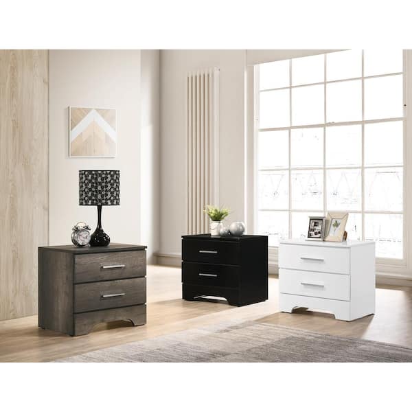 Furniture of America Honel 2-Drawer White Nightstand