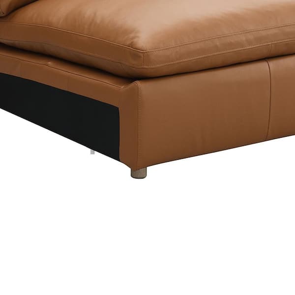 Acme Furniture Brighton 51 in. Pillow Top Arm Leather Square Sofa