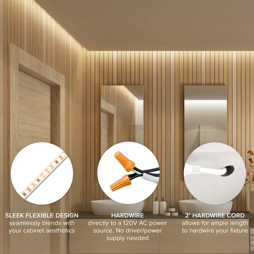 72" White LED Under Cabinet Strip Light, 2760 Lumens