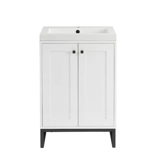 Chianti 23.6 in. W x 18.13 in. D x 35.5 in. H Single Bath Vanity in Glossy White with White Glossy Composite Stone Top