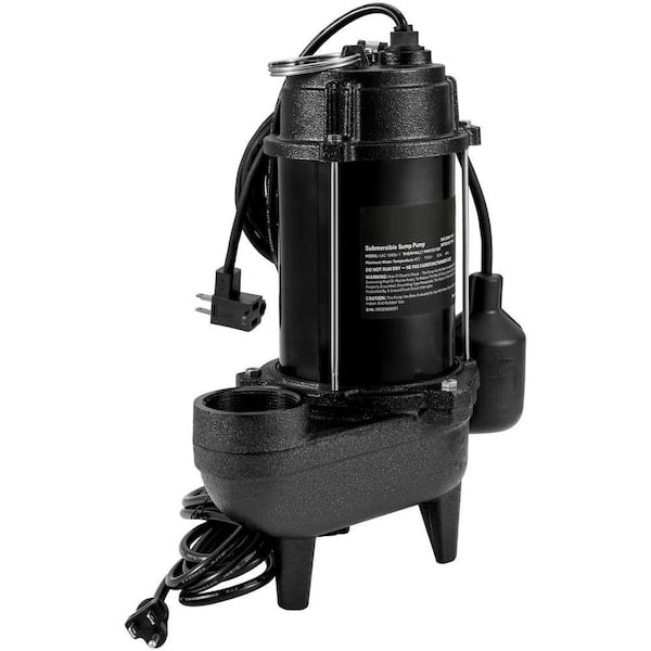 Sewage Pump, 3/4 HP, 5880 GPH, 1050W, Cast Iron, Submersible, 2 in. Outlet, 10 ft. Float Switch, for Basements