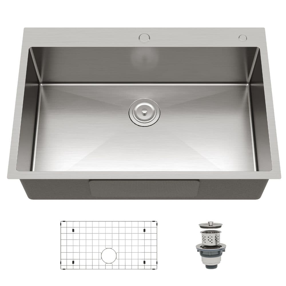 もつなべです。 36 in. Undermount Single Bowl 18 Gauge Stainless Steel Kitchen