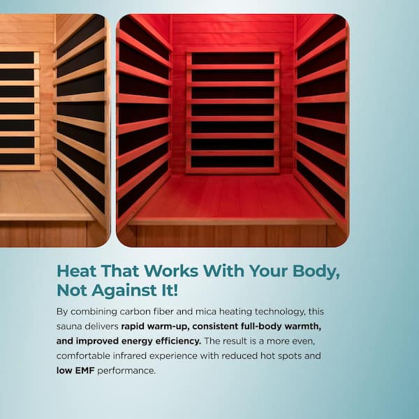 EZLIFE 1-Person Indoor Okoume Hemlock Wood Infrared Sauna with Low